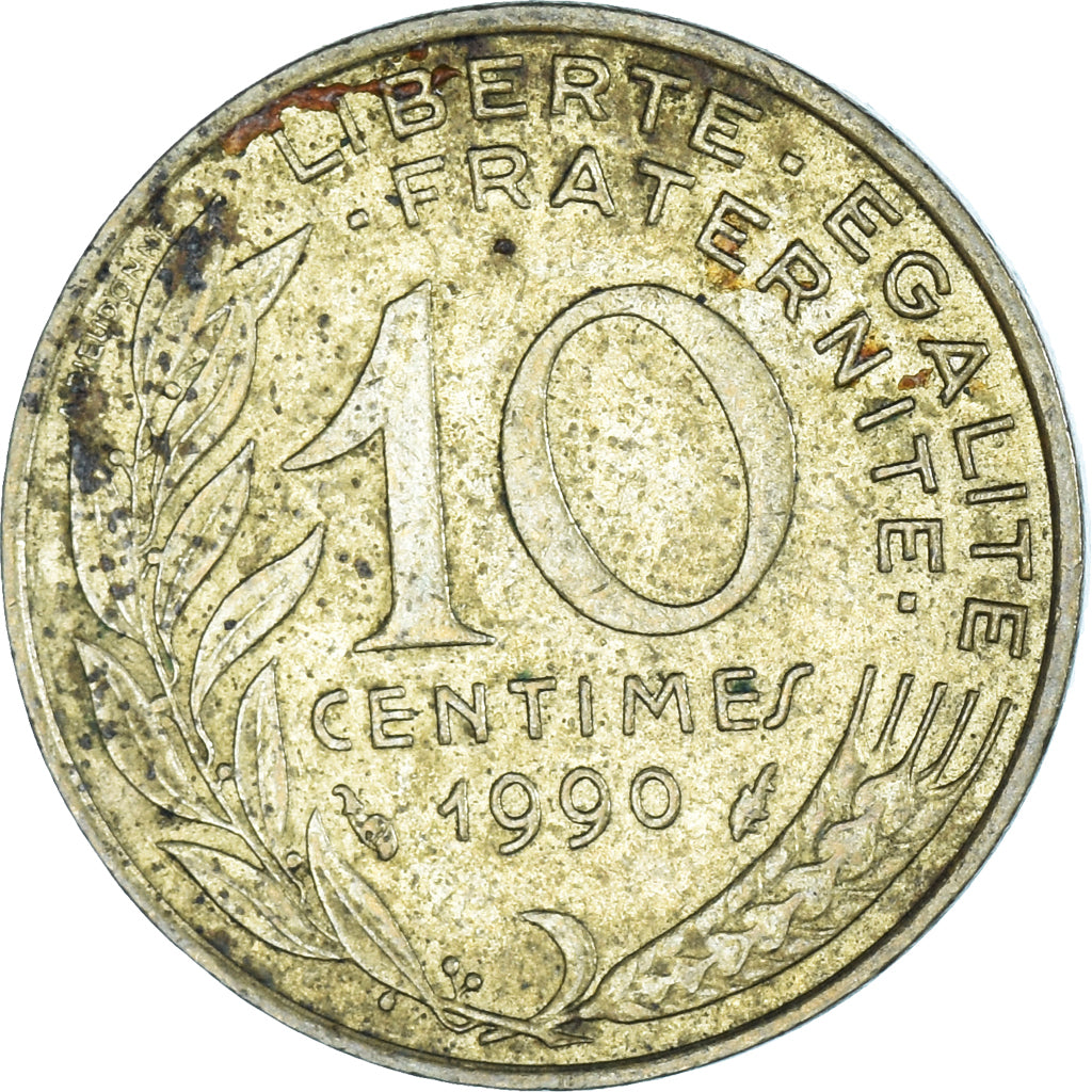 Münze, Frankreich, 10 Centimes, 1990