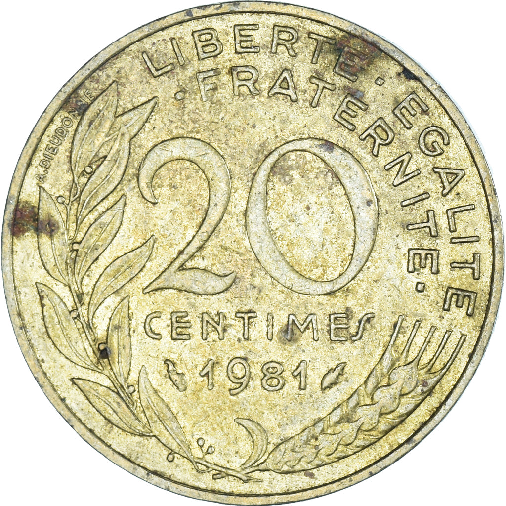 Coin, France, 20 Centimes, 1981