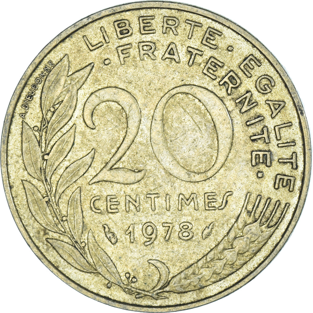 Moneda, Francia, 20 Centimes, 1978