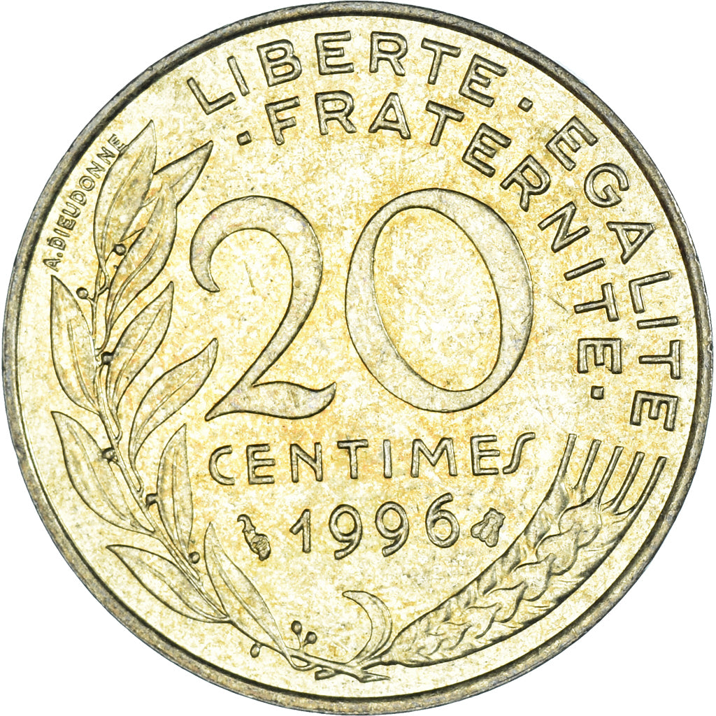 Münze, Frankreich, 20 Centimes, 1996