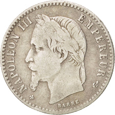FRANCE, Napoléon III, 50 Centimes, 1867, Strasbourg, KM #814.2, VF(20-25), S...