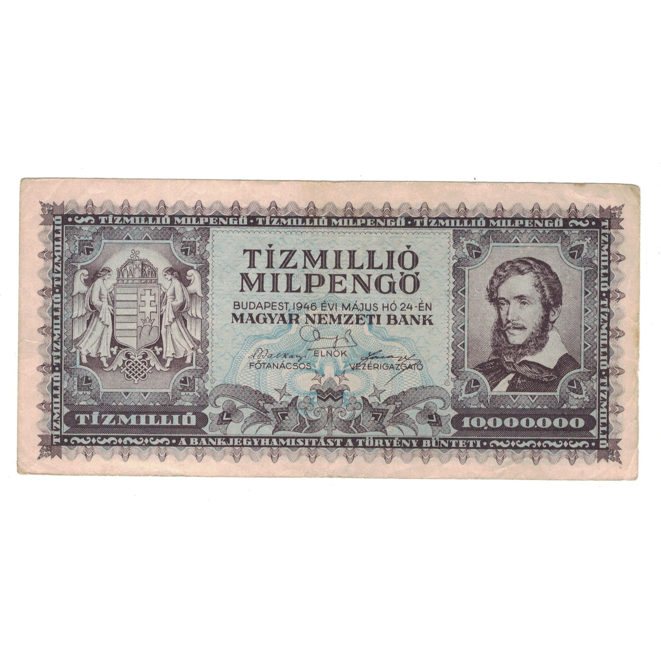 Banconote, Ungheria, 10 Million Milpengö, 1946, 1946-05-25, KM:129, BB