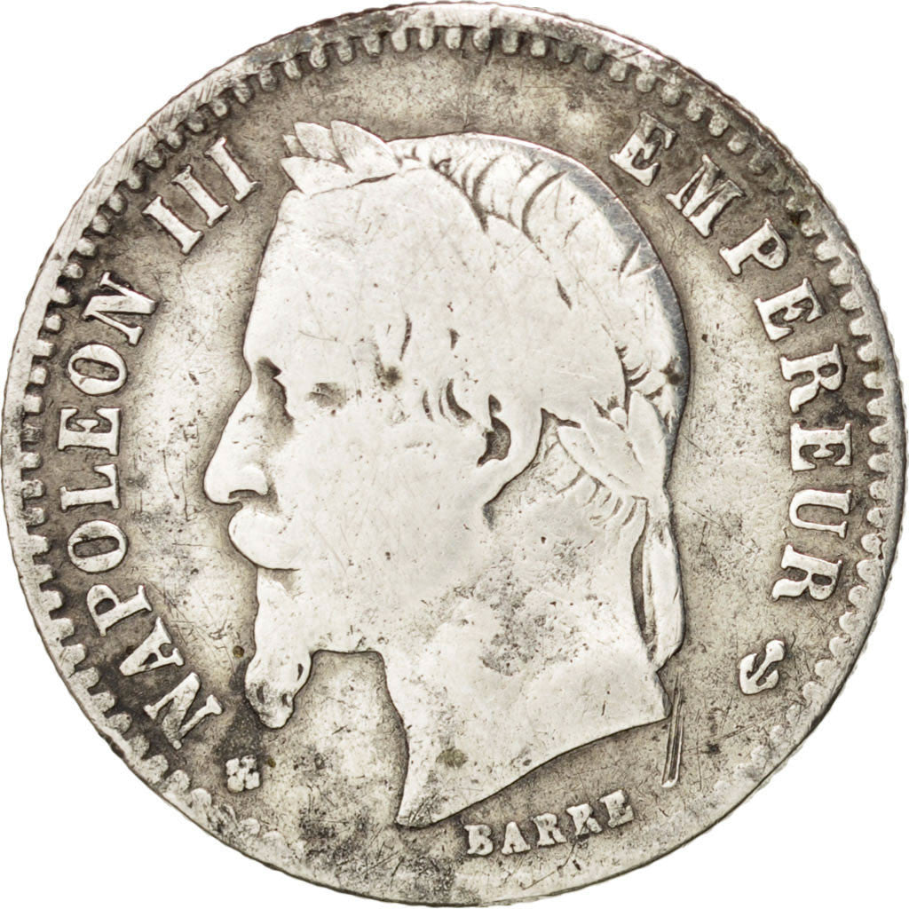 Second Empire, 50 Centimes Napoléon III tête laurée 1864 Strasbourg, KM 814.2