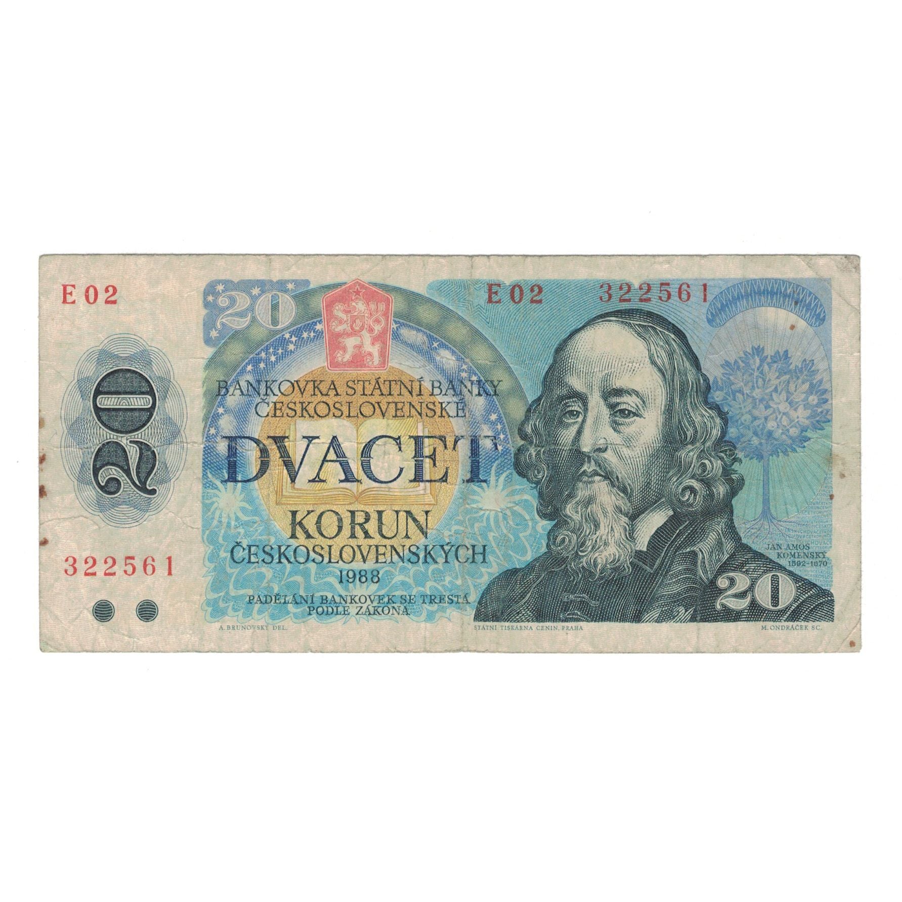 Banknote, Czechoslovakia, 20 Korun, 1988, KM:95, VF(20-25)