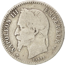 FRANCE, Napoléon III, 50 Centimes, 1864, Paris, KM #814.1, VG(8-10), Silver, 18,