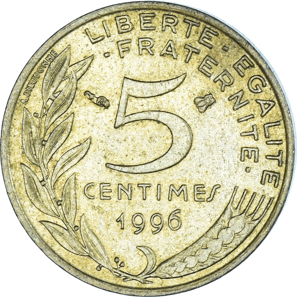 Münze, Frankreich, 5 Centimes, 1996