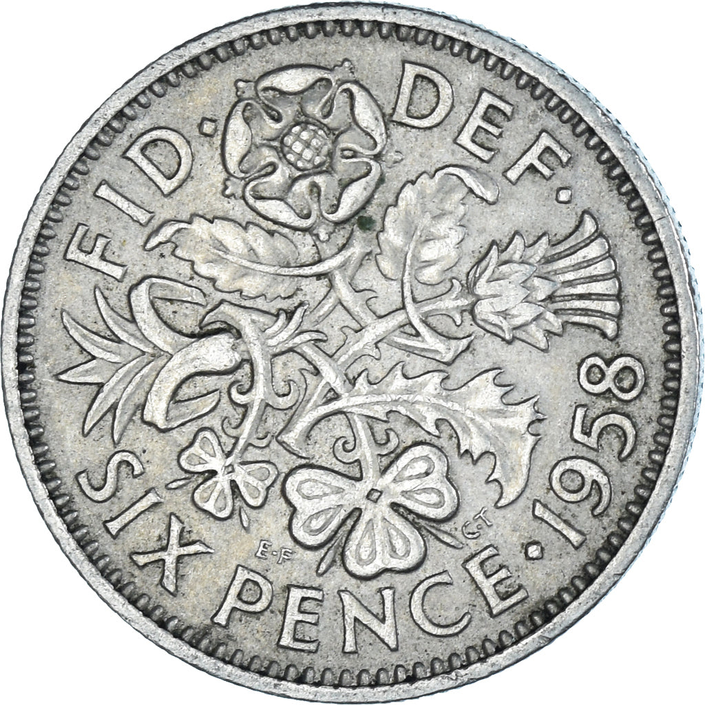 Münze, Großbritannien, 6 Pence, 1958