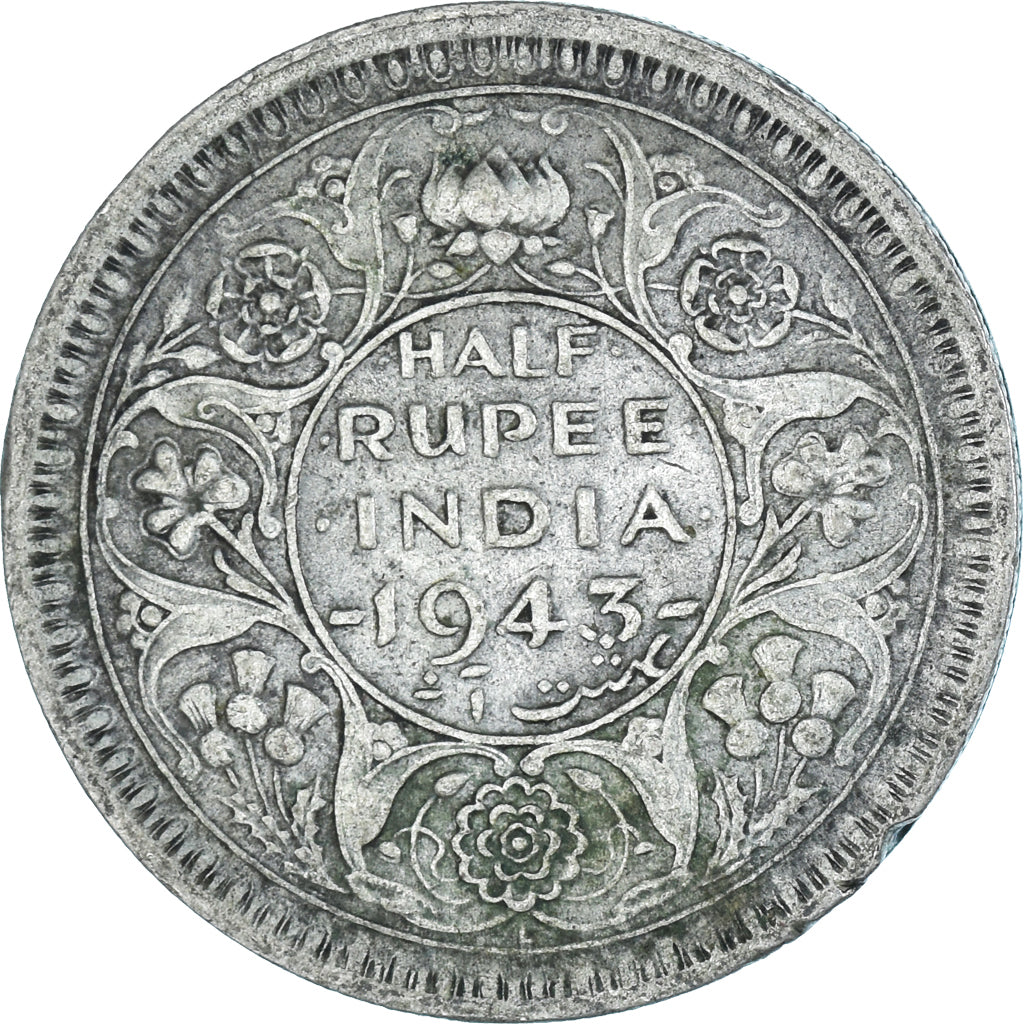 Munten, India, 1/2 Rupee, 1943