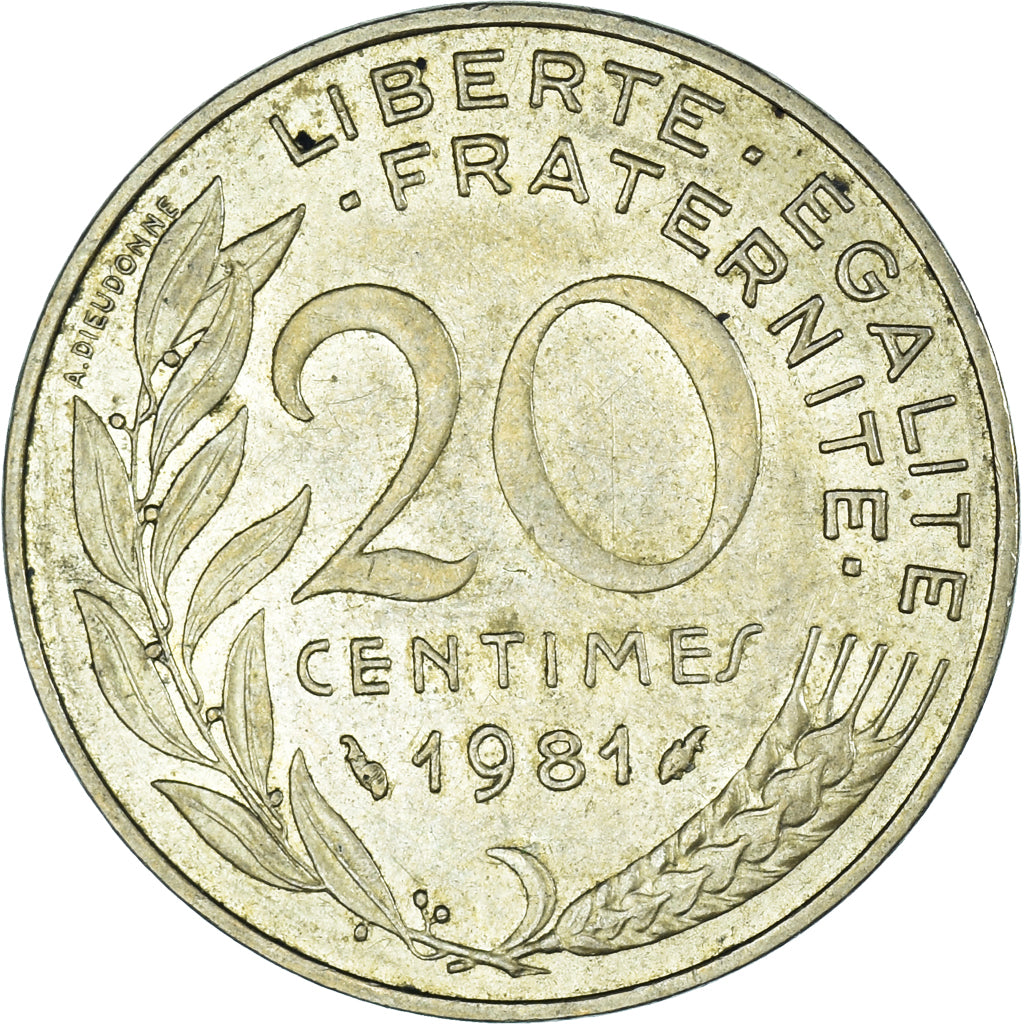 Moneta, Francia, 20 Centimes, 1981