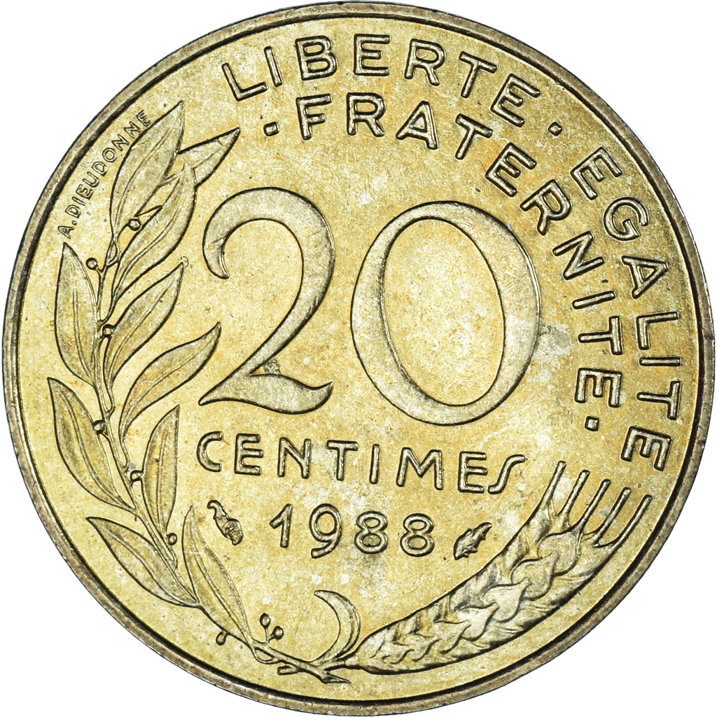 Coin, France, 20 Centimes, 1988