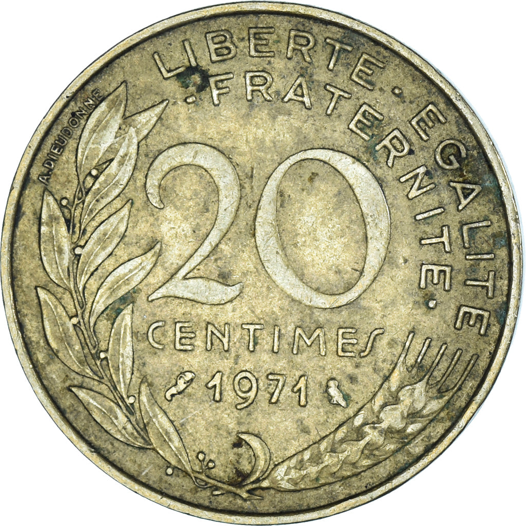 Coin, France, 20 Centimes, 1971
