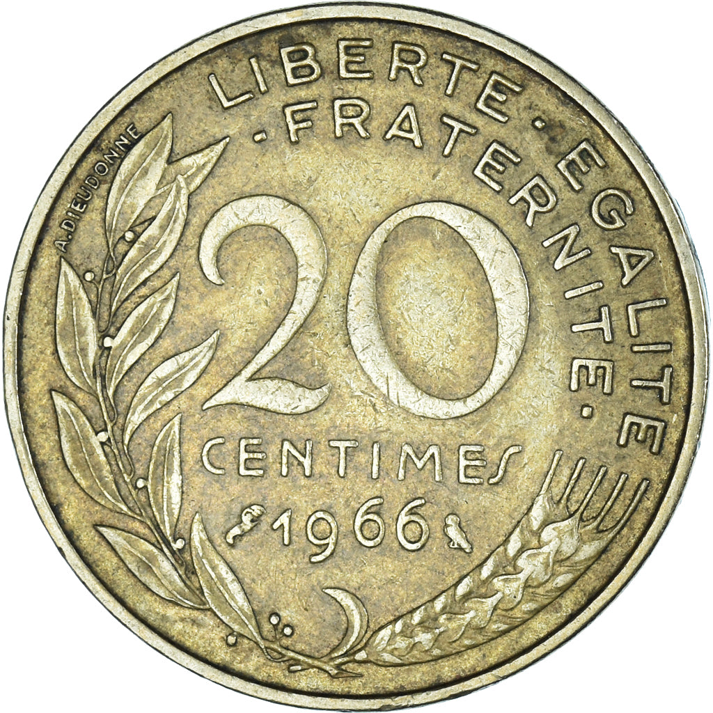 Münze, Frankreich, 20 Centimes, 1966