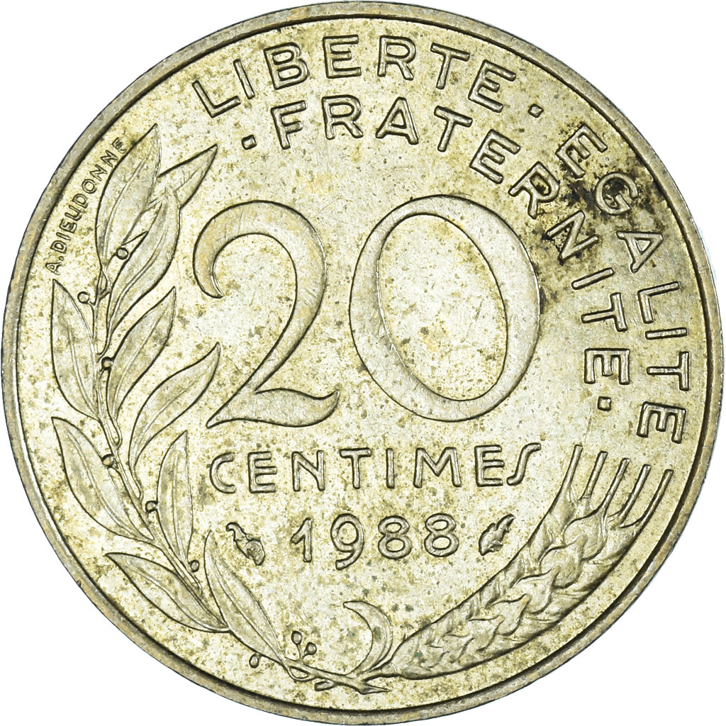 Münze, Frankreich, 20 Centimes, 1988