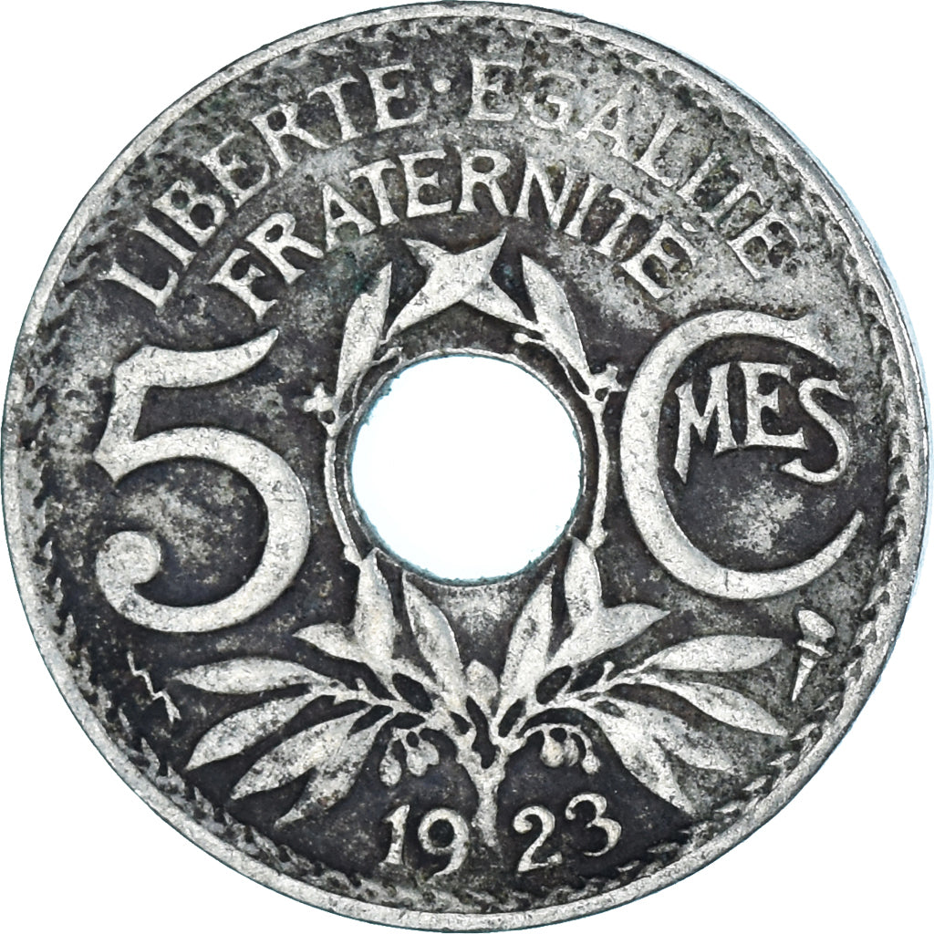 Moeda, França, 5 Centimes, 1923
