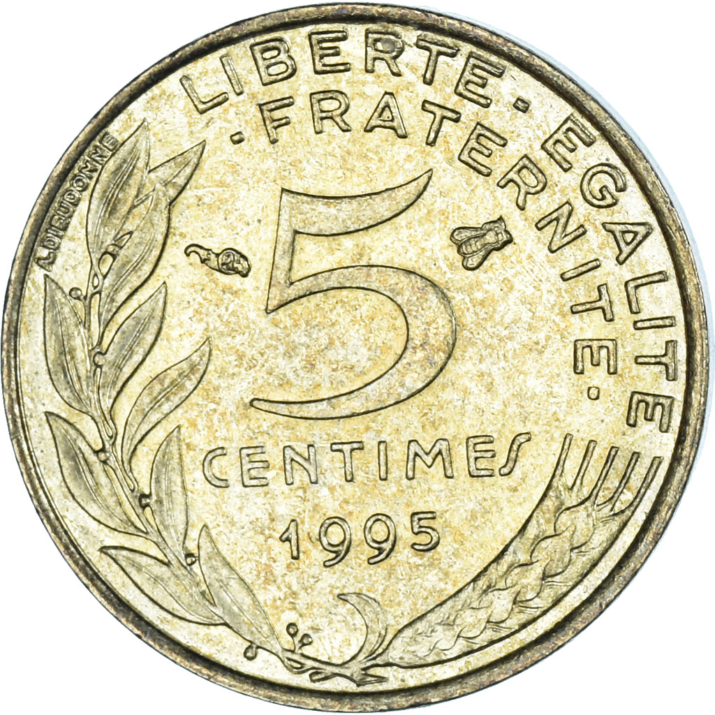 Moeda, França, 5 Centimes, 1995