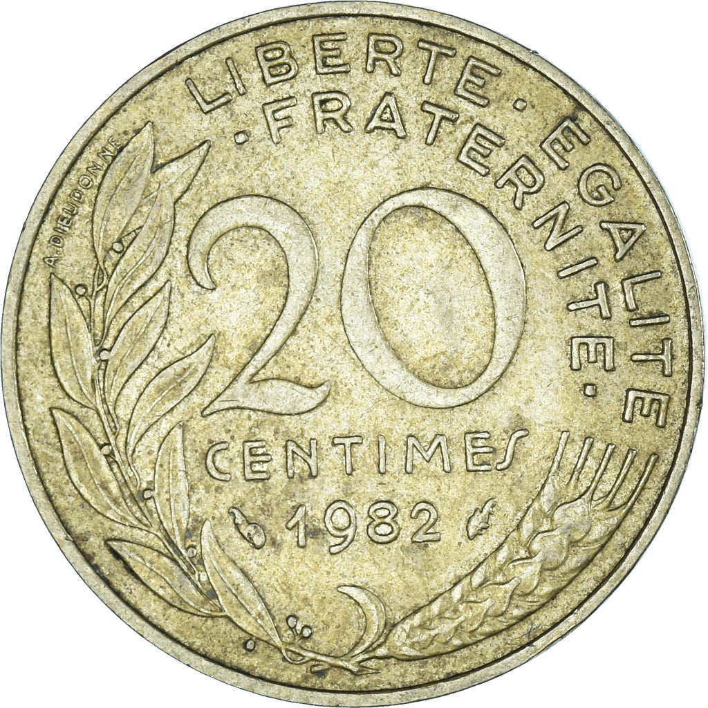Coin, France, 20 Centimes, 1982