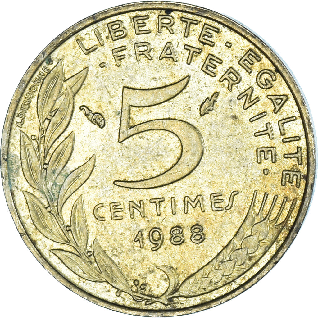 Moneta, Francia, 5 Centimes, 1988