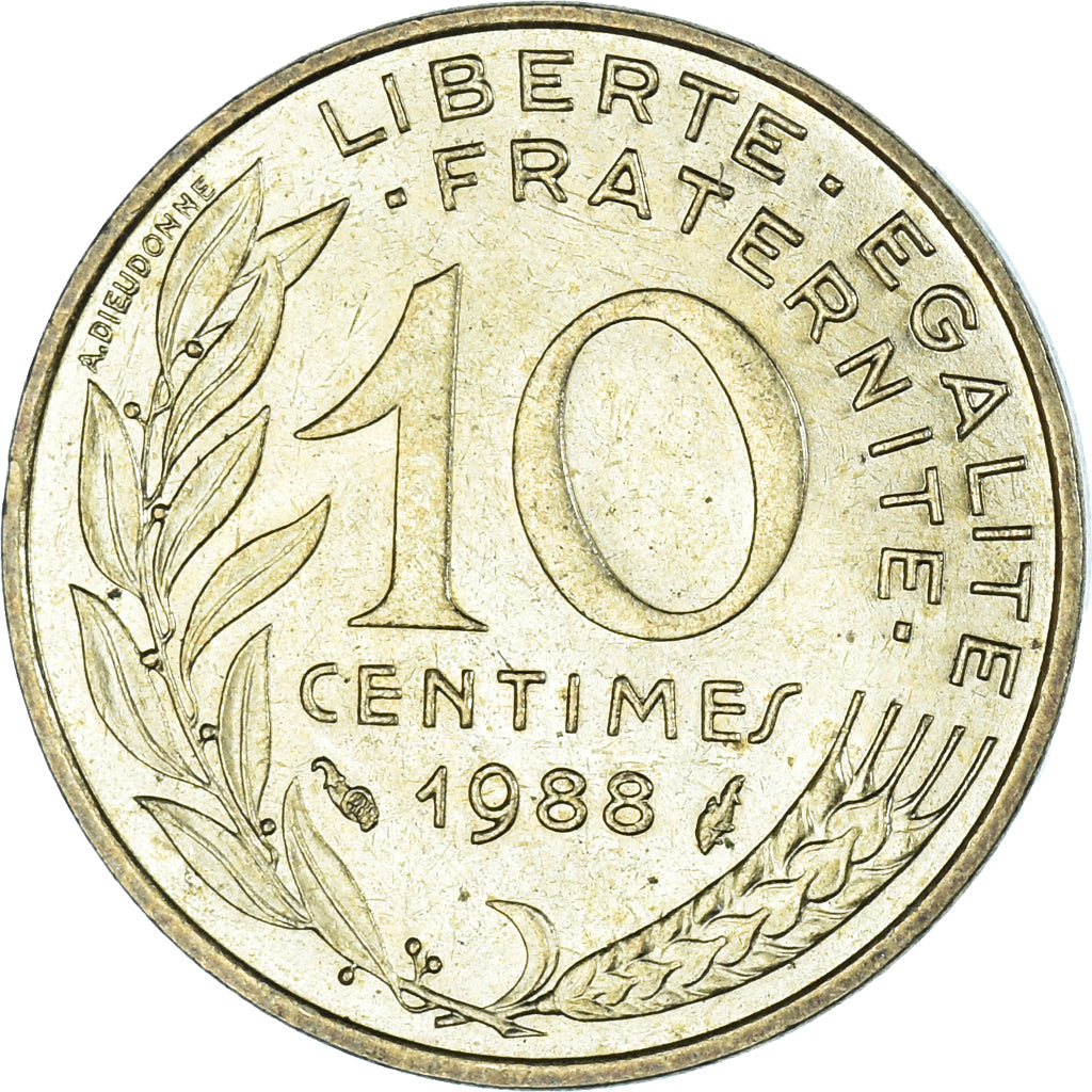 Coin, France, 10 Centimes, 1988