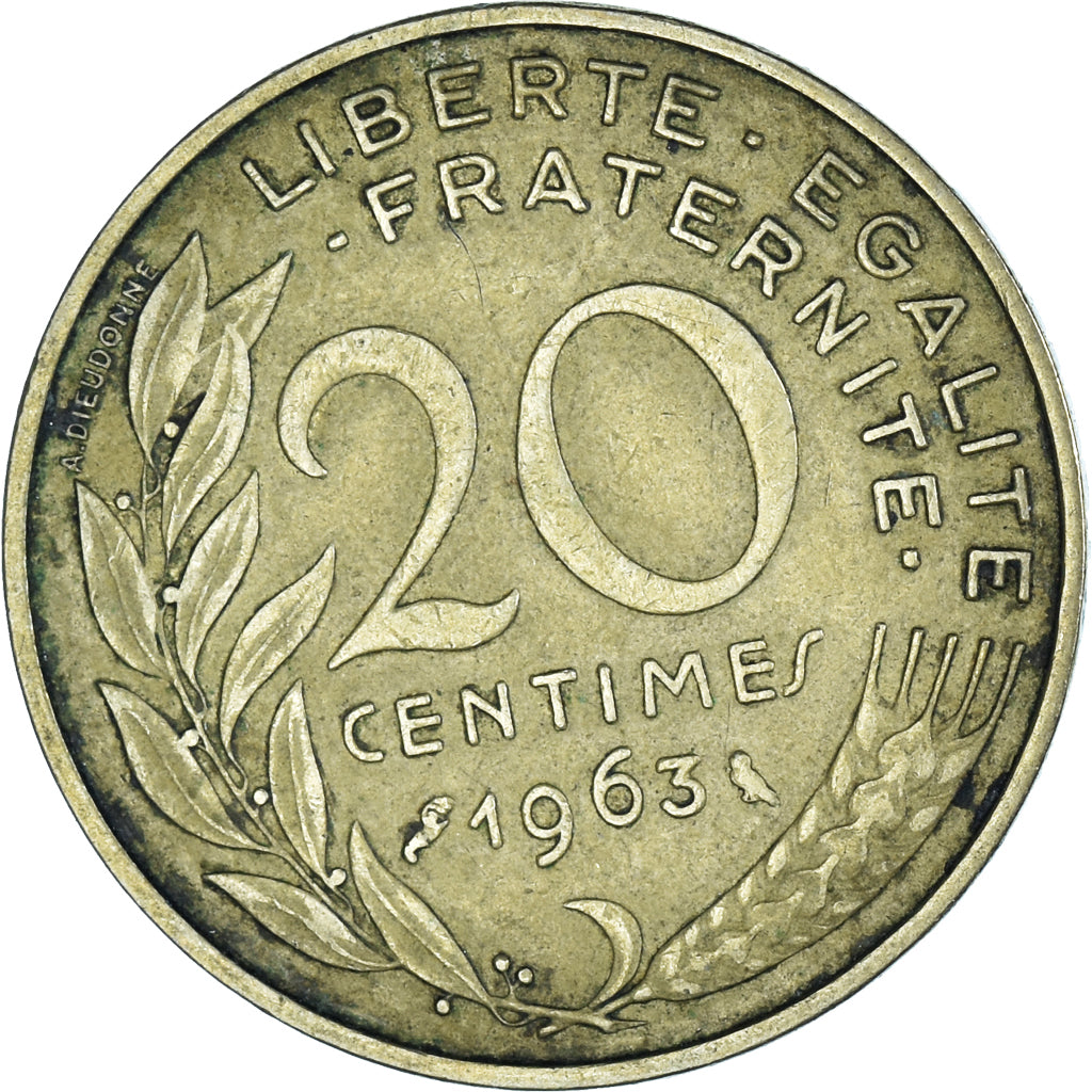 Coin, France, 20 Centimes, 1963