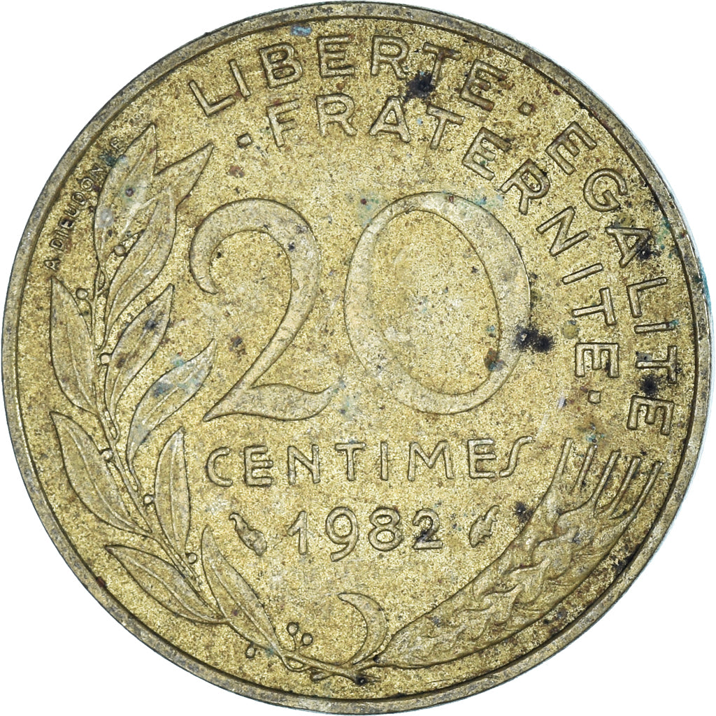 Coin, France, 20 Centimes, 1982