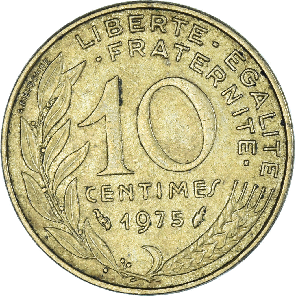 Coin, France, 10 Centimes, 1975