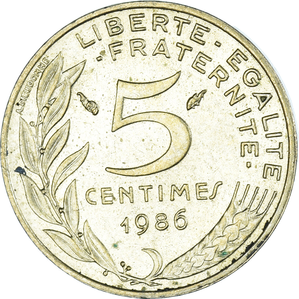 Moneda, Francia, 5 Centimes, 1986
