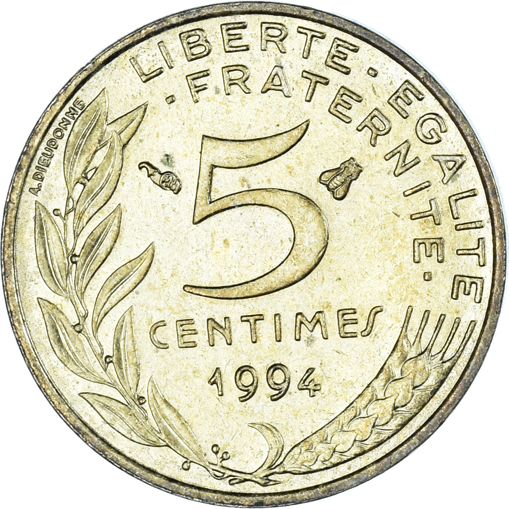 Moneta, Francja, 5 Centimes, 1994