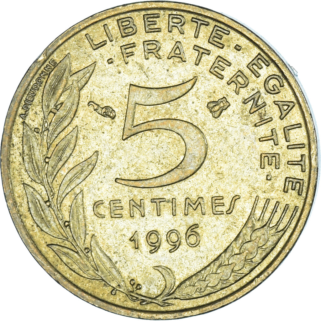 Coin, France, 5 Centimes, 1996