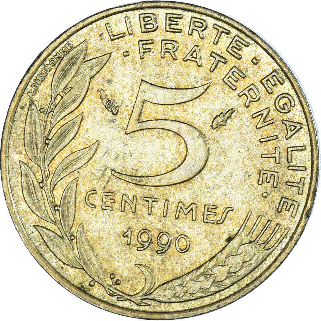 Moneda, Francia, 5 Centimes, 1990