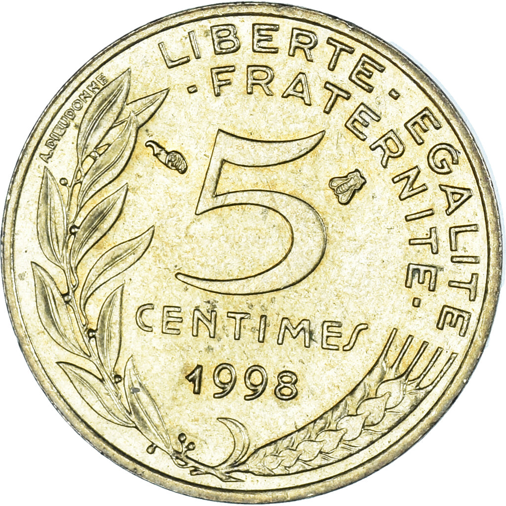 Monnaie, France, 5 Centimes, 1998