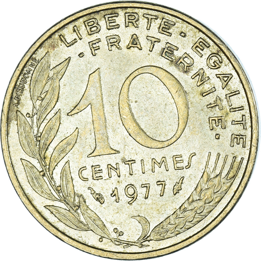 Coin, France, 10 Centimes, 1977