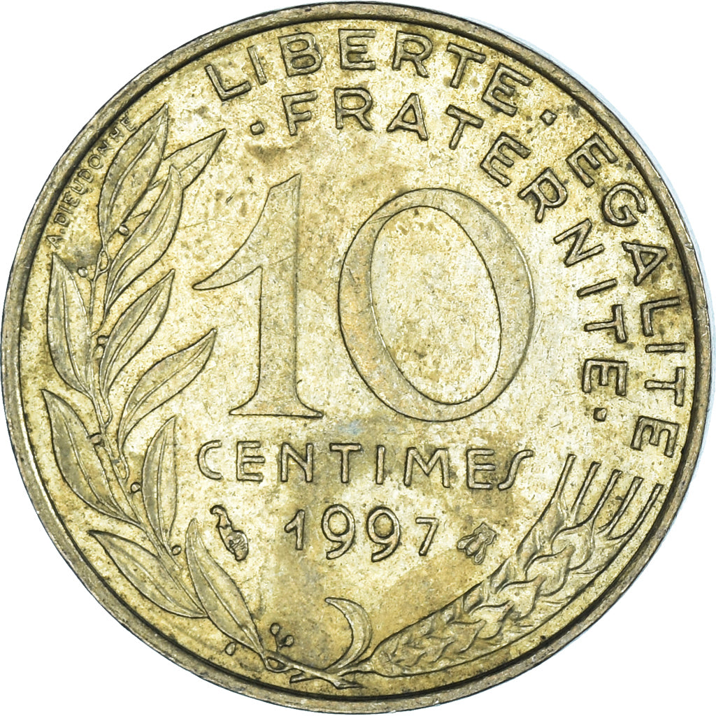 Moeda, França, 10 Centimes, 1997