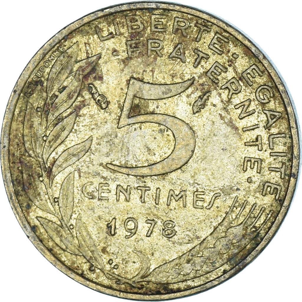 Moneta, Francja, 5 Centimes, 1978