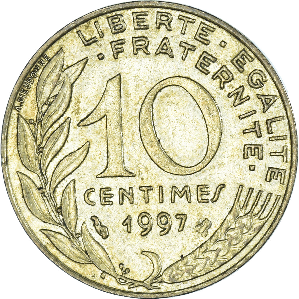 Moeda, França, 10 Centimes, 1997
