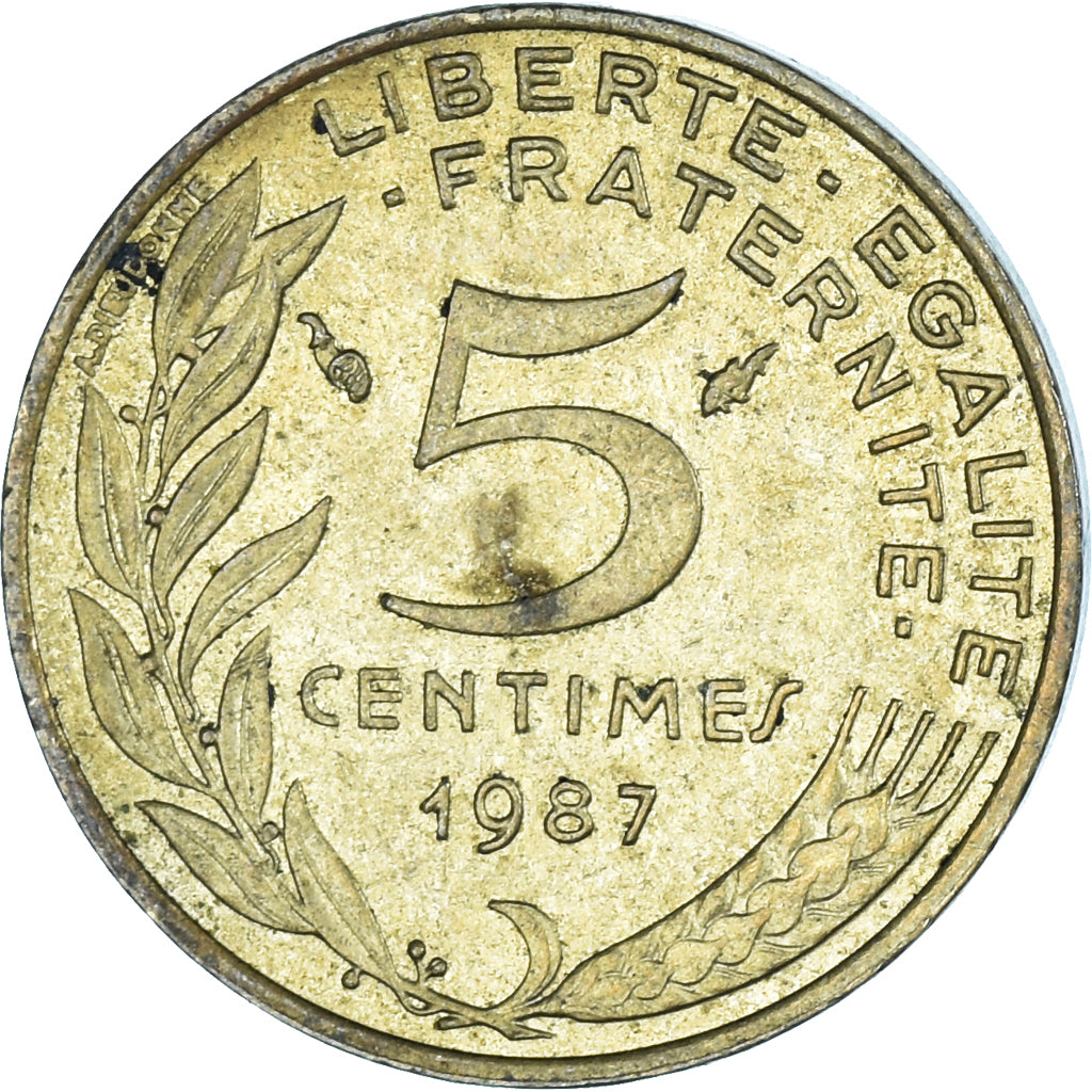 Moneta, Francia, 5 Centimes, 1987
