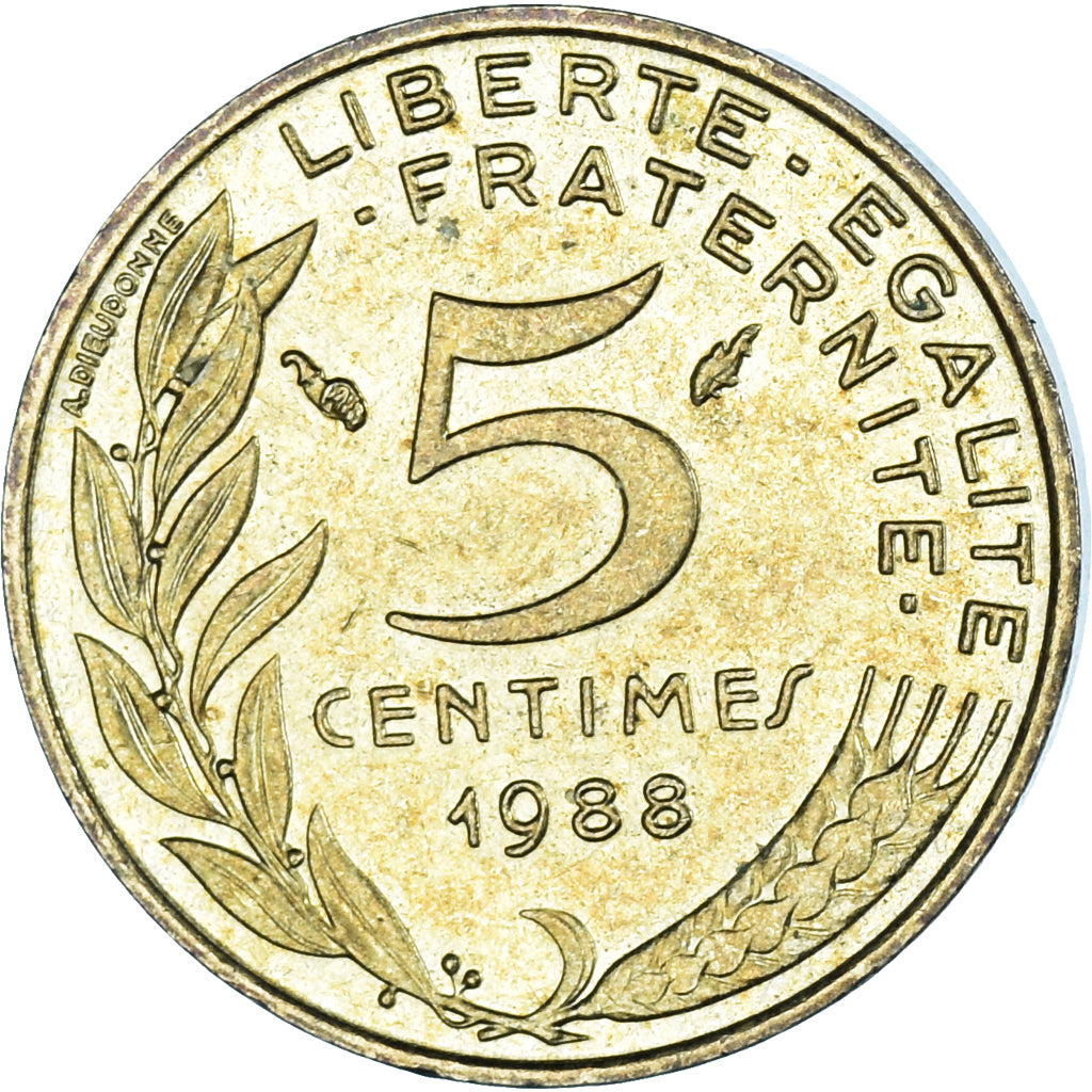Moneta, Francia, 5 Centimes, 1988