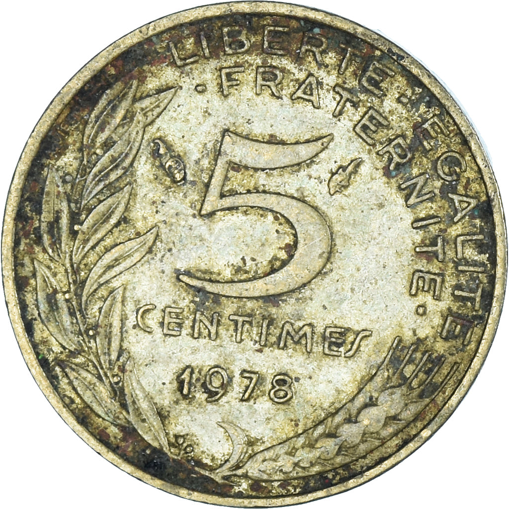 Moeda, França, 5 Centimes, 1978