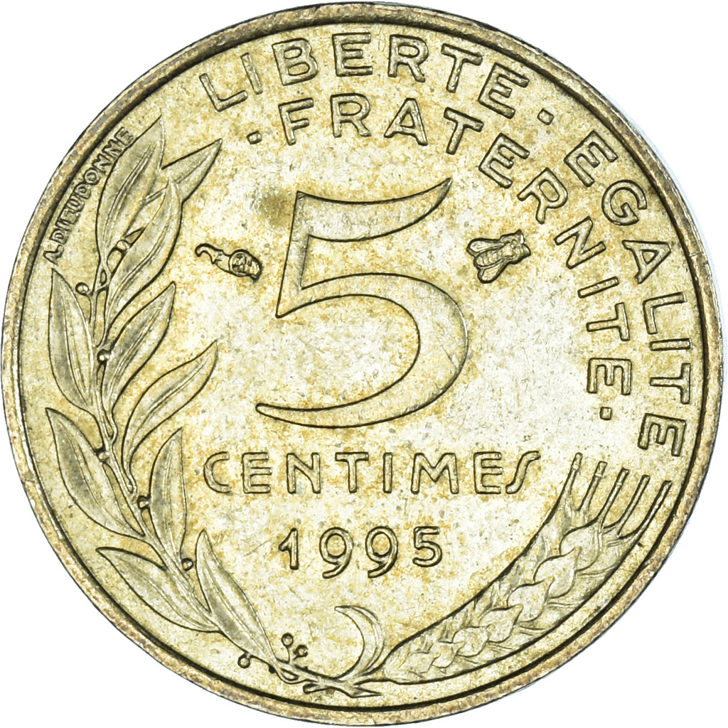 Moneta, Francja, 5 Centimes, 1995