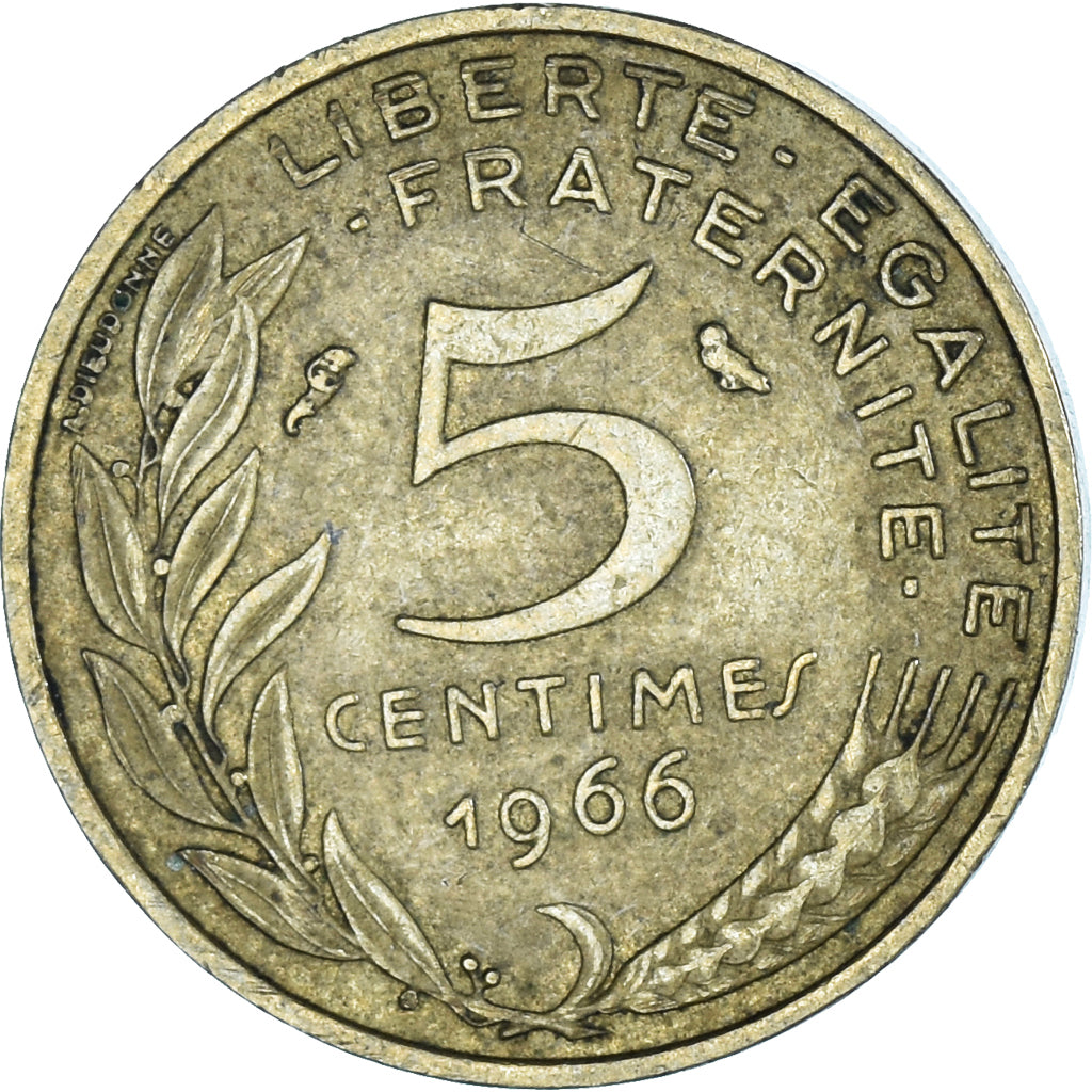 Moneta, Francja, 5 Centimes, 1966
