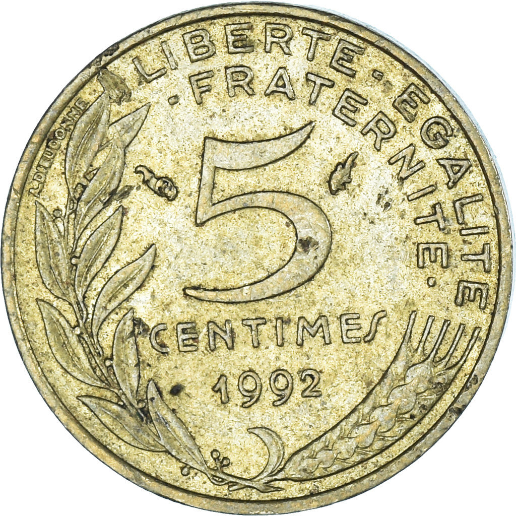 Münze, Frankreich, 5 Centimes, 1992