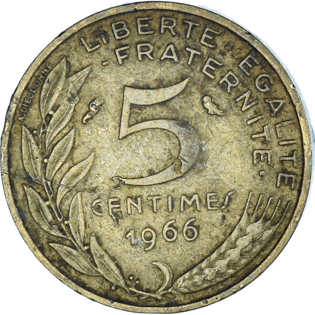 Coin, France, 5 Centimes, 1966