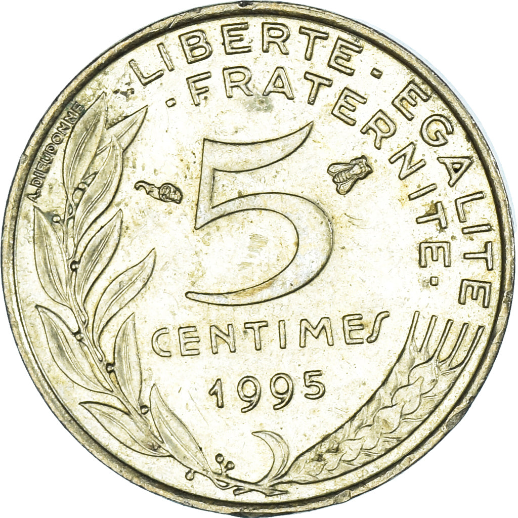 Monnaie, France, 5 Centimes, 1995