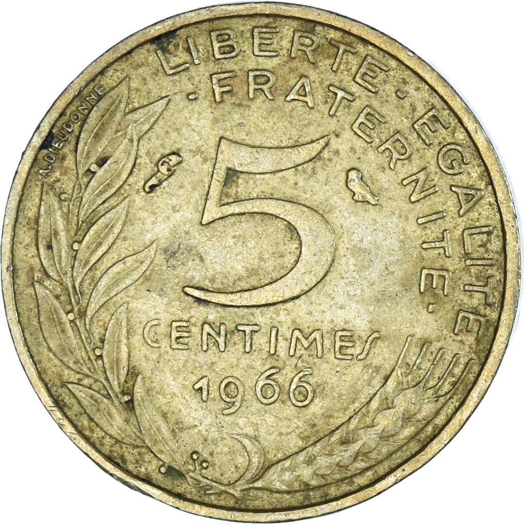 Moneta, Francja, 5 Centimes, 1966