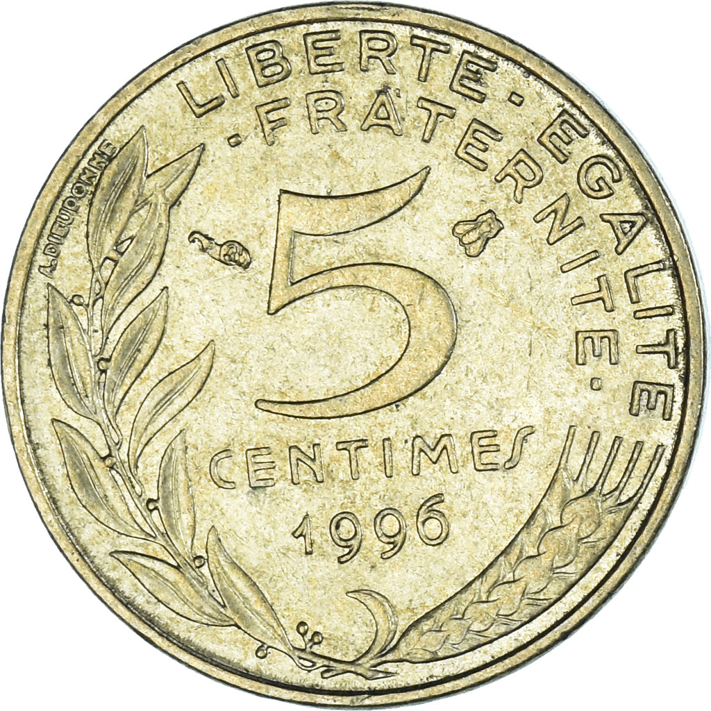 Münze, Frankreich, 5 Centimes, 1996