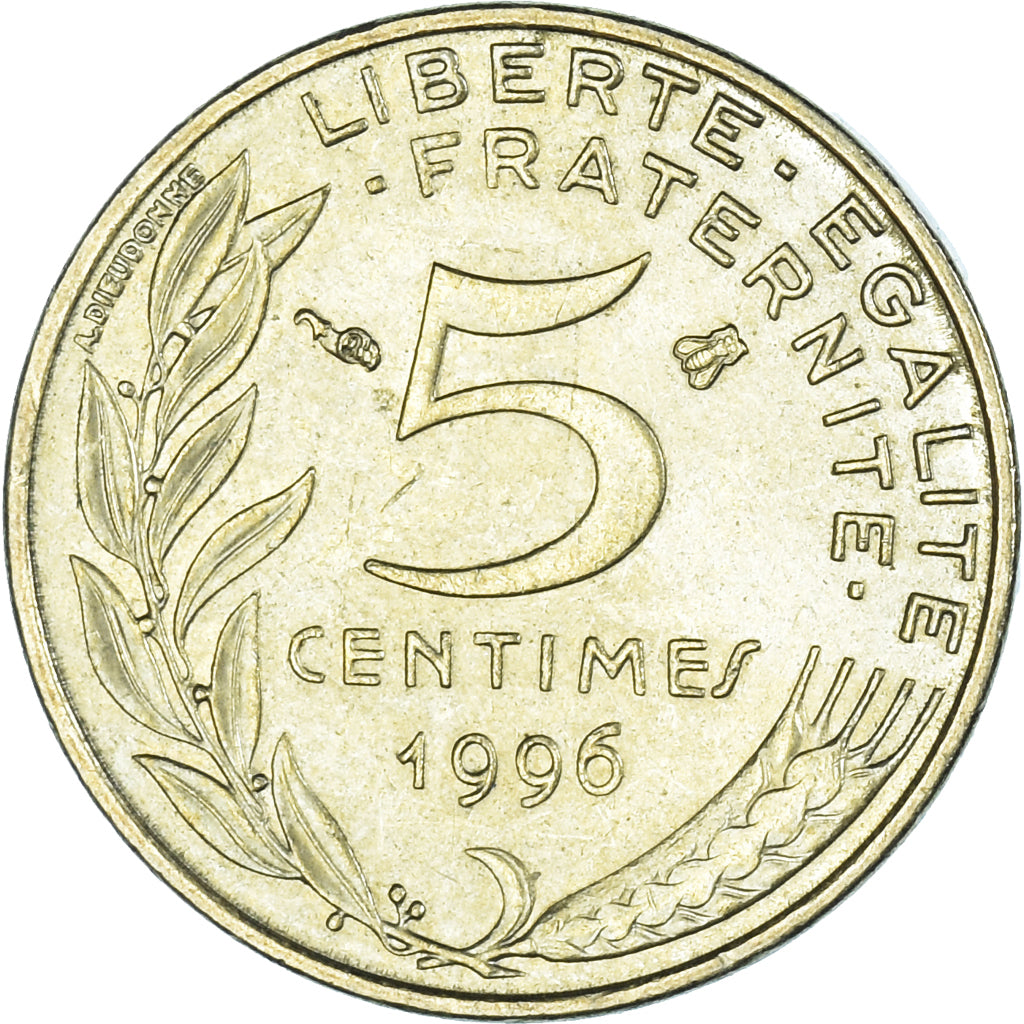 Moneta, Francja, 5 Centimes, 1996