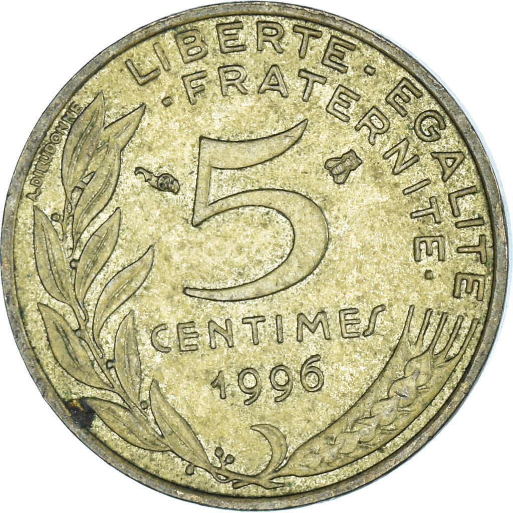 Münze, Frankreich, 5 Centimes, 1996