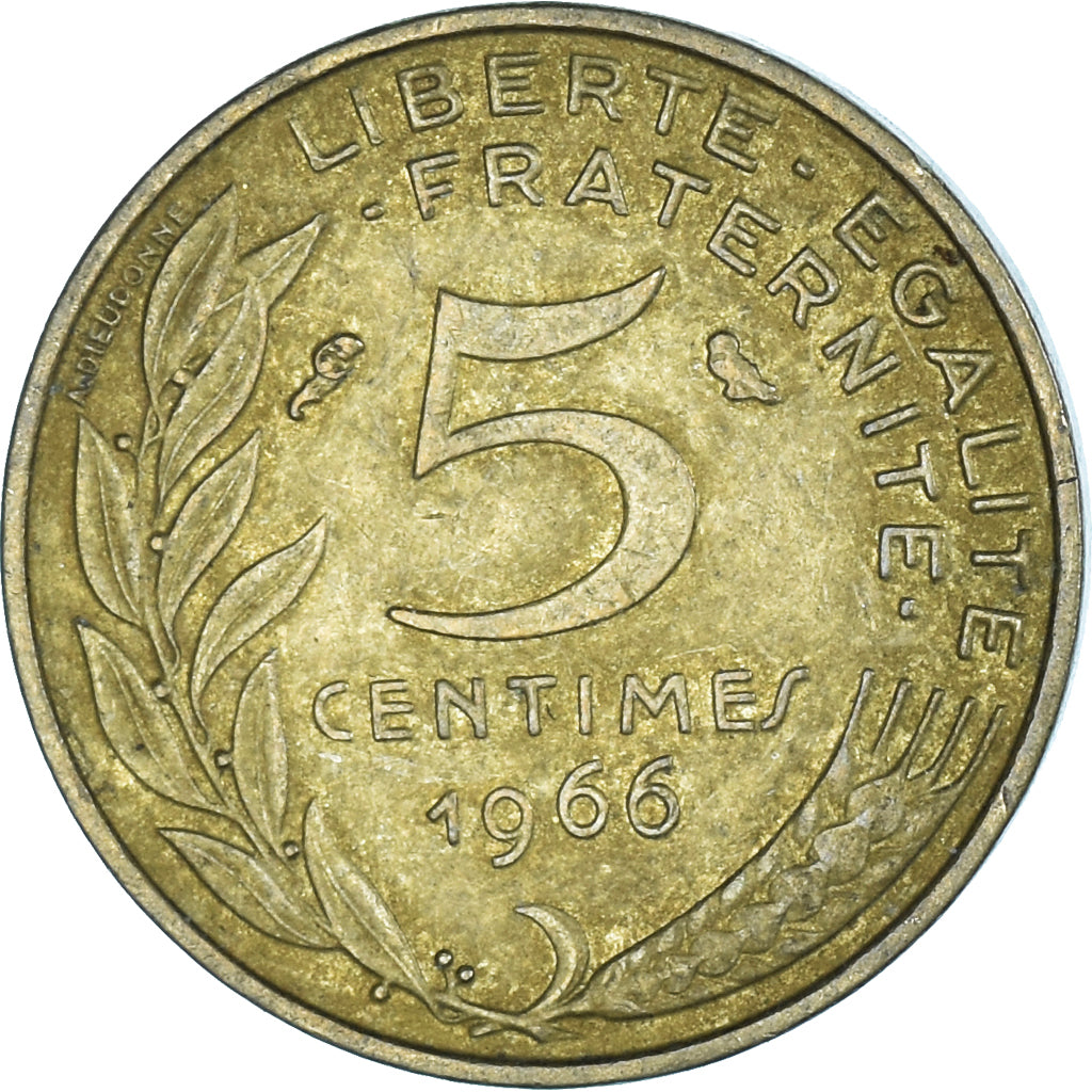 Coin, France, 5 Centimes, 1966
