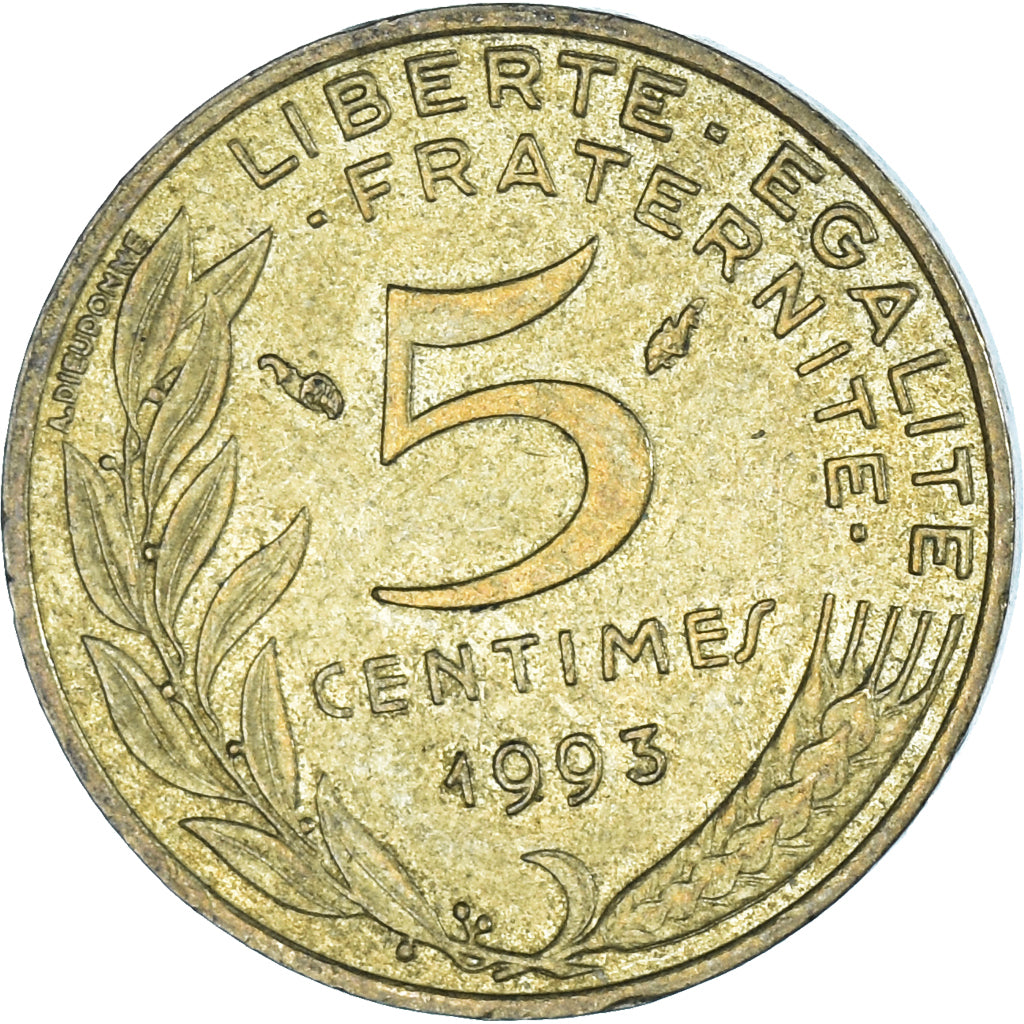 Münze, Frankreich, 5 Centimes, 1993