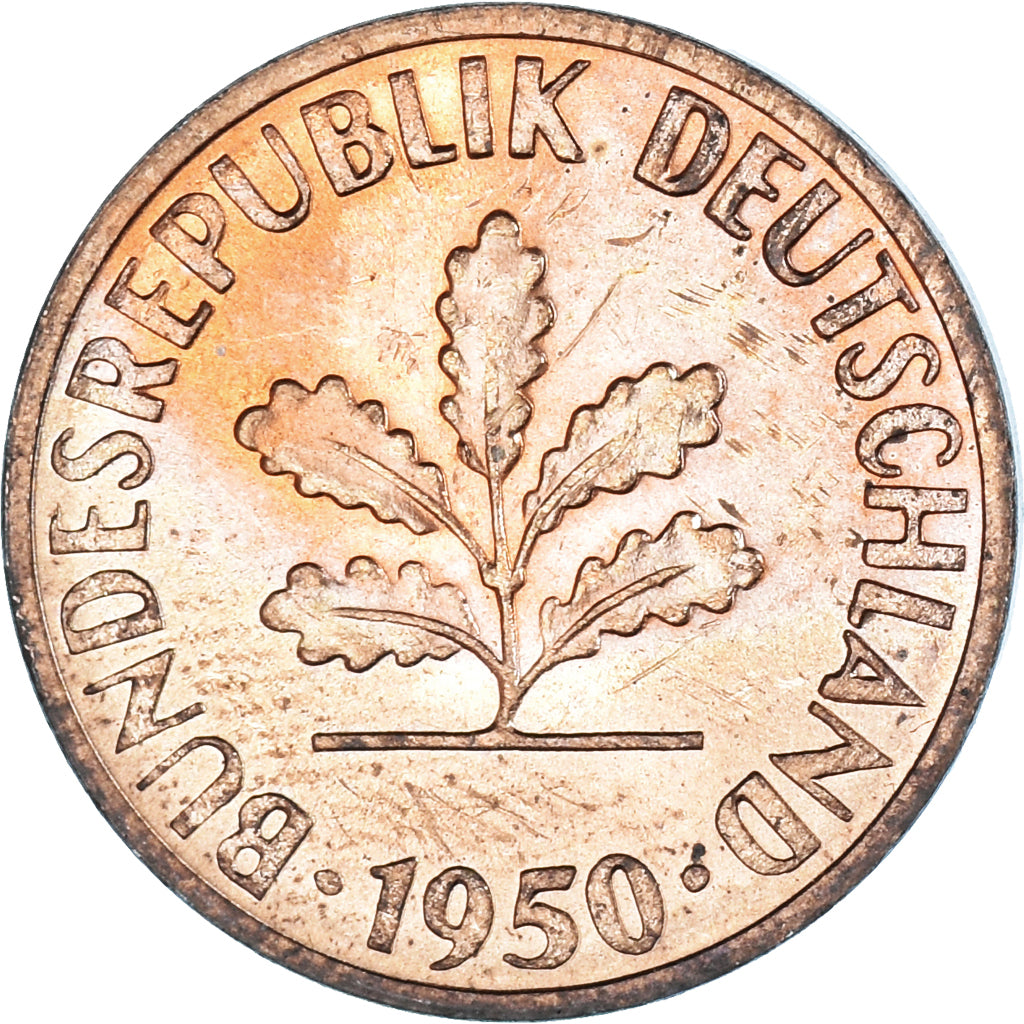 Moeda, Alemanha, Pfennig, 1950