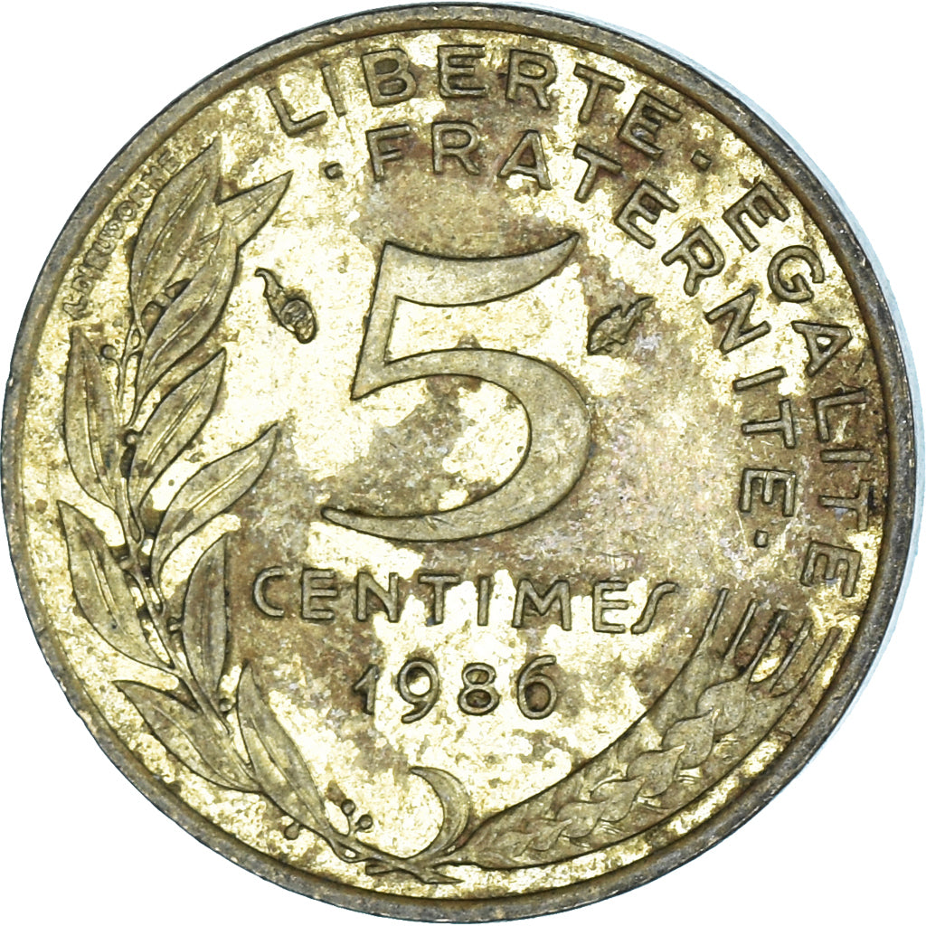 Moneda, Francia, 5 Centimes, 1986